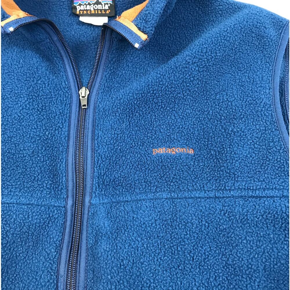 PATAGONIA Synchilla Fleece Vest Men L Blue Unisex Outdoor Timeless Travel Comfy - Picture 5 of 11
